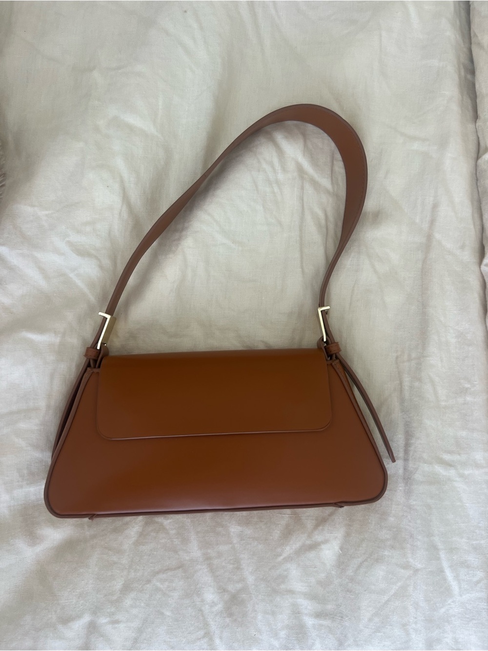 Zara Classic Brown Leather Shoulder Bag